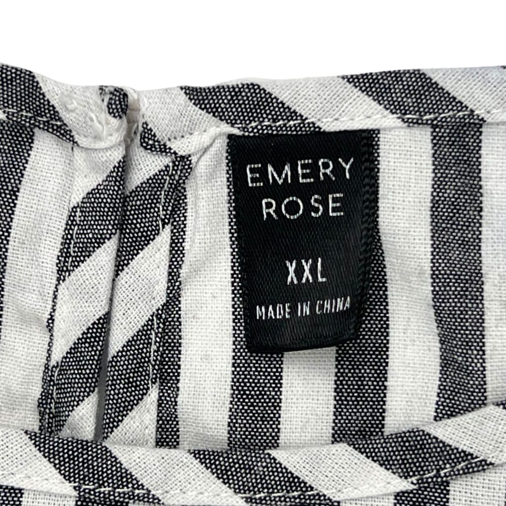 Emery Rose Dress XXL Bohemian Vertical Striped Mini Ruffe Hem Casual Party Dress - Picture 9 of 11